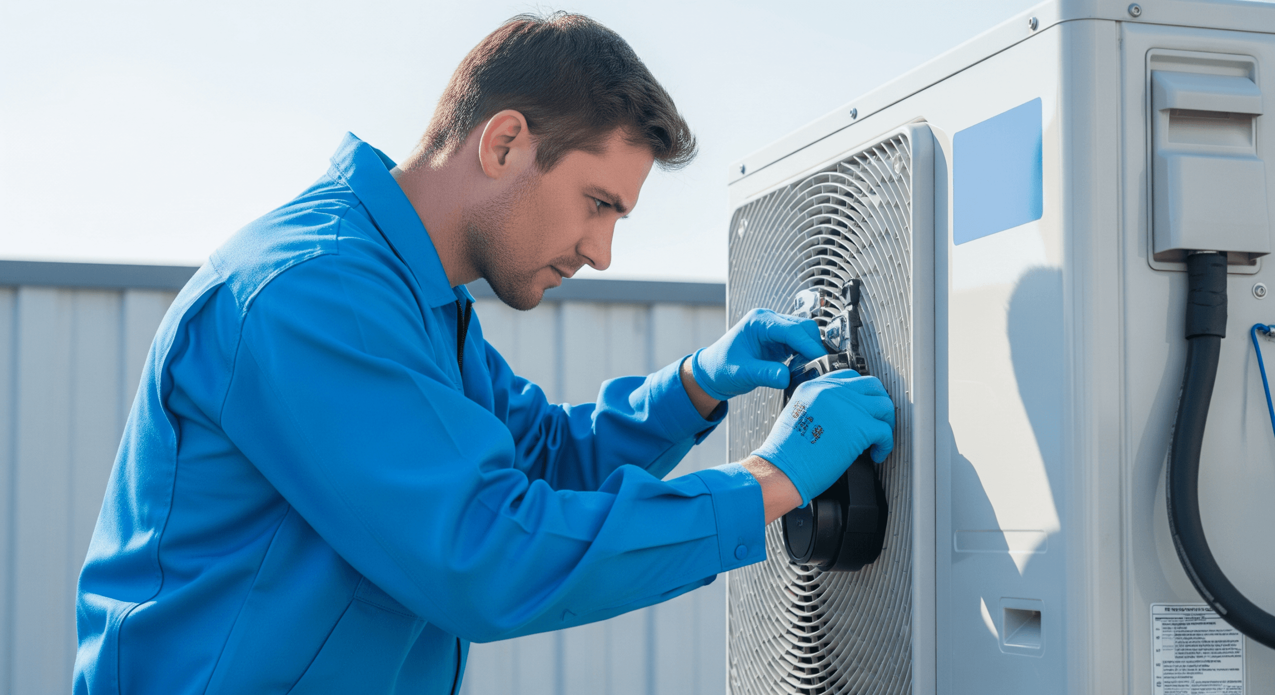 Heat pump installation by a technician in Grass Valley, CA