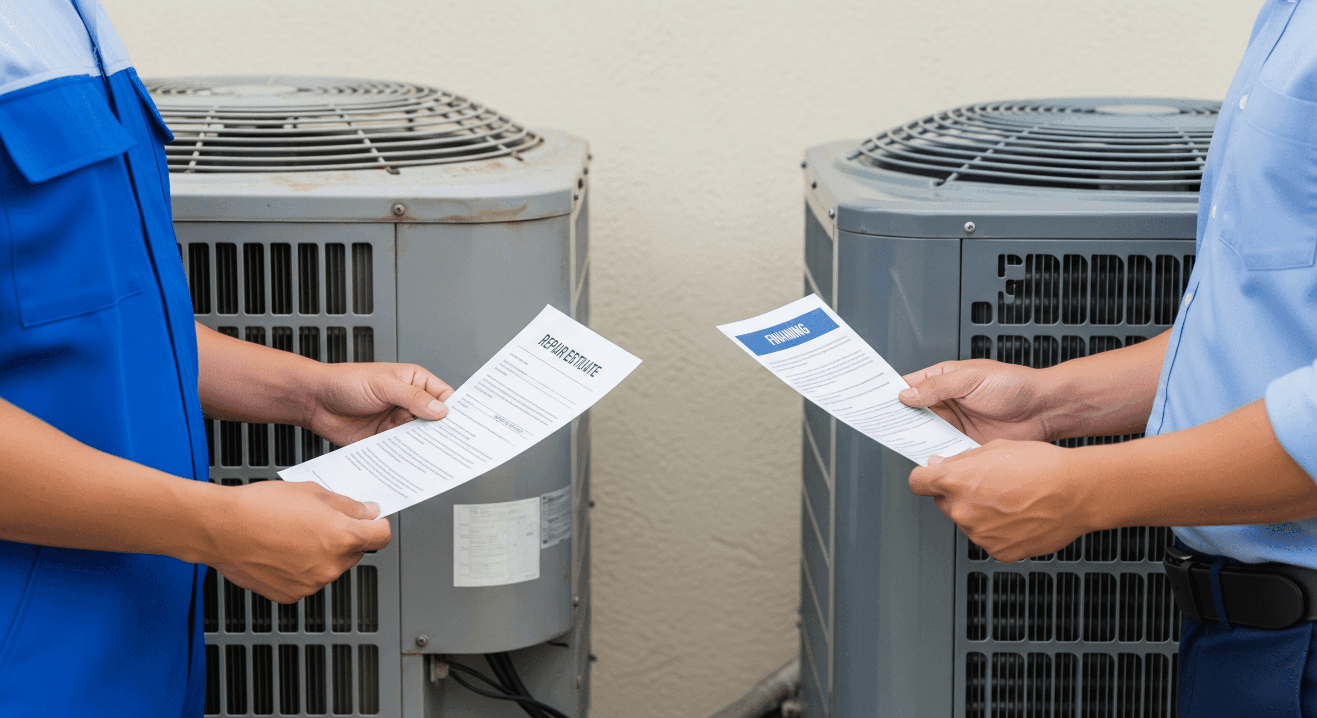 Comparing HVAC repair estimates and financing options